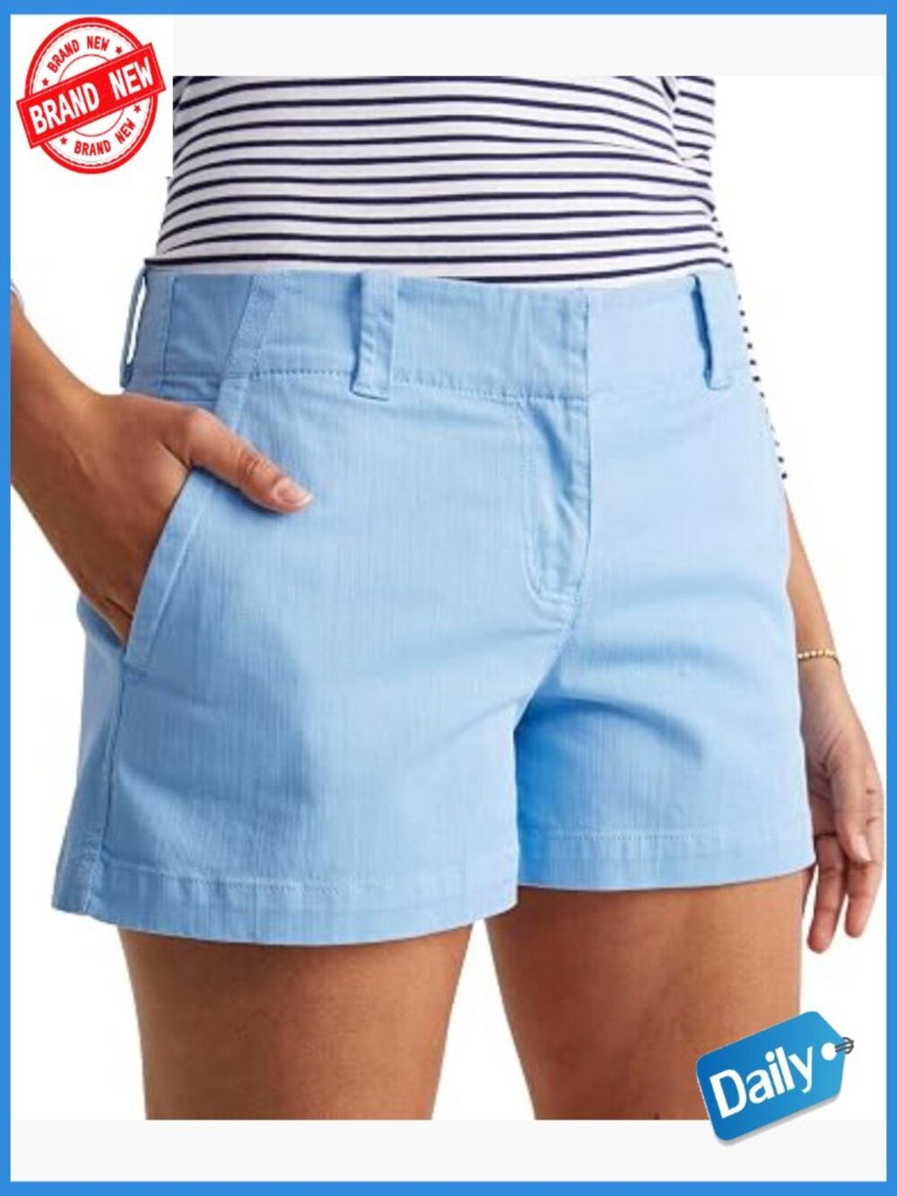 Women's 3.5" Herringbone Everyday Shorts - Mid Rise - Cotton Spandex